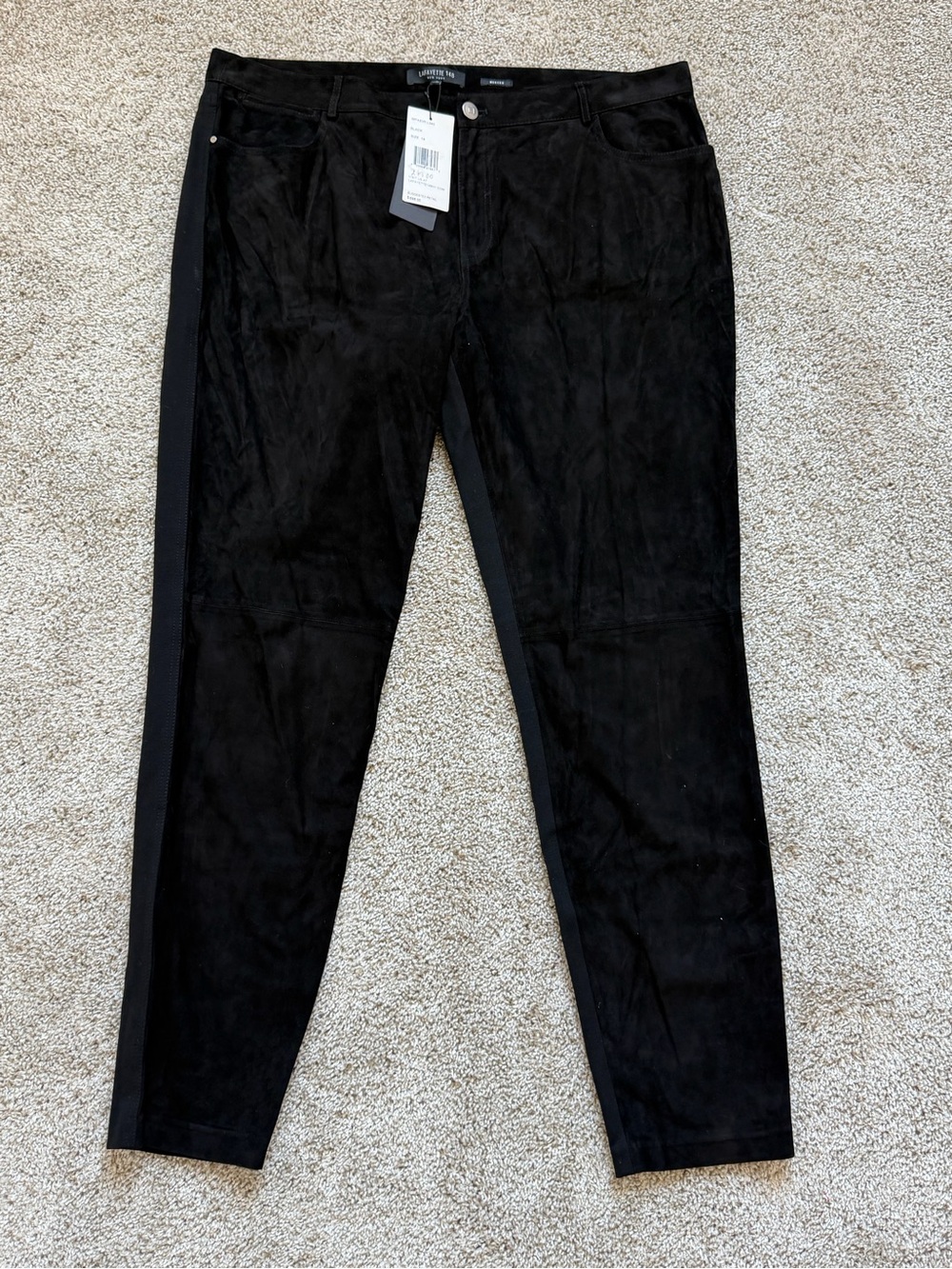 Lafayette 148 New York black suede trousers Size 14